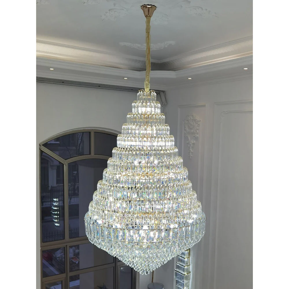 WOMO Tiered taper Crystal Foyer Chandelier-WM2384 - Image 24