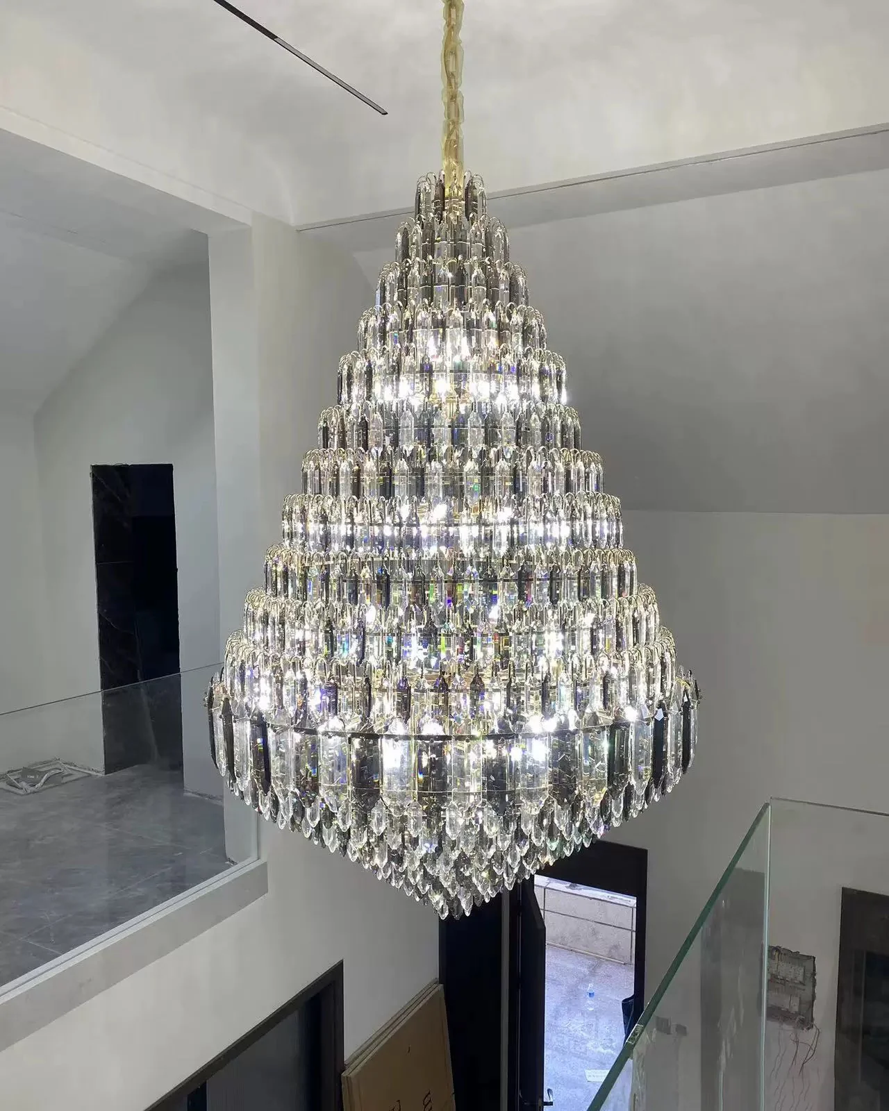 WOMO Tiered taper Crystal Foyer Chandelier-WM2384 - Image 5