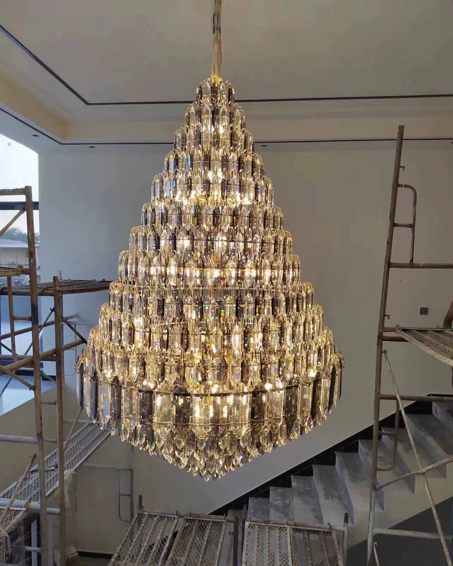 WOMO Tiered taper Crystal Foyer Chandelier-WM2384 - Image 7