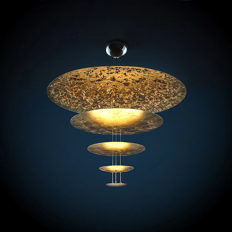 WOMO Gold Tiered Discs Chandelier-WM2475 - Image 12