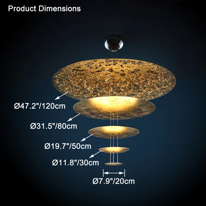 WOMO Gold Tiered Discs Chandelier-WM2475 - Image 13