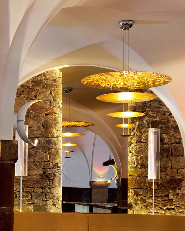 WOMO Gold Tiered Discs Chandelier-WM2475 - Image 2
