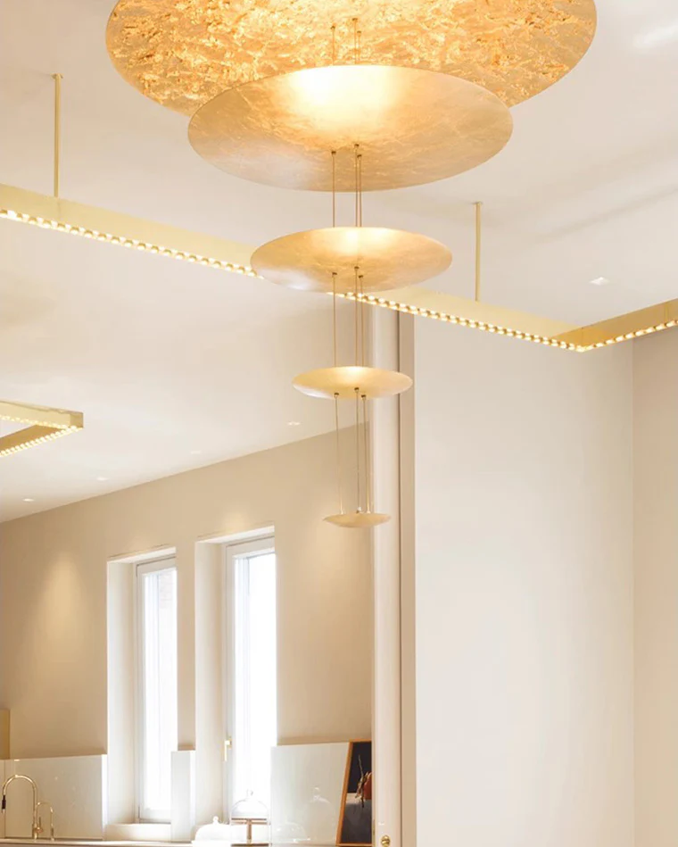 WOMO Gold Tiered Discs Chandelier-WM2475 - Image 7