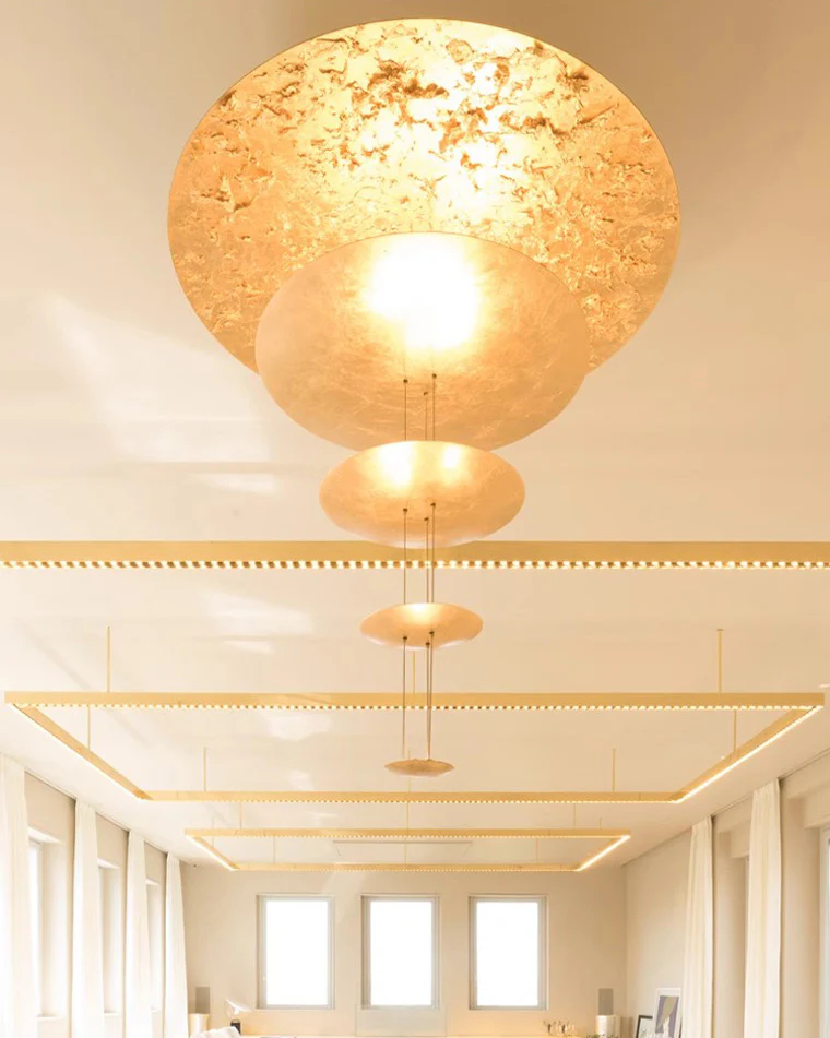 WOMO Gold Tiered Discs Chandelier-WM2475 - Image 8