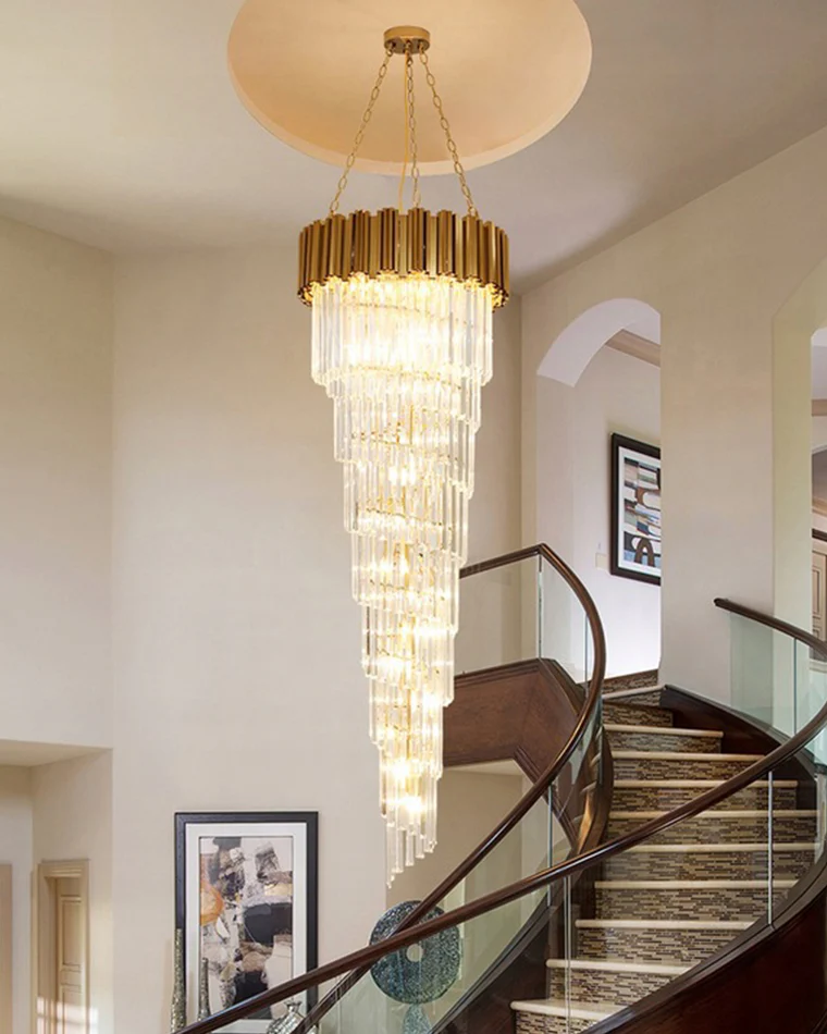 WOMO Gold Cascading Crystal Chandelier-WM2185d - Image 13