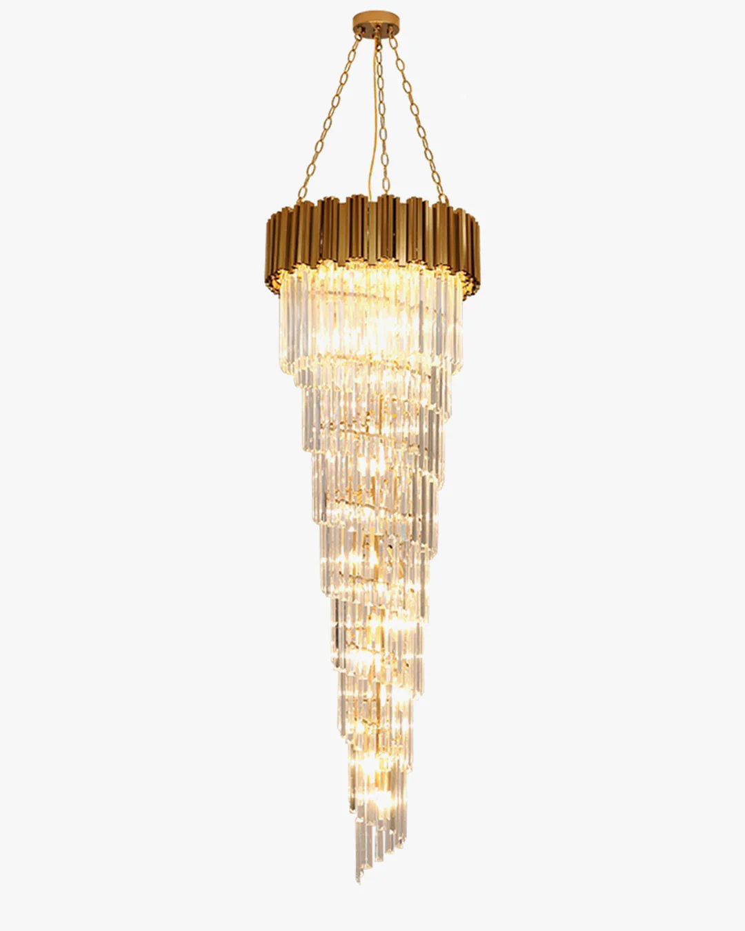 WOMO Gold Cascading Crystal Chandelier-WM2185d - Image 14