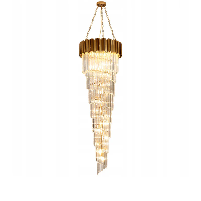 WOMO Gold Cascading Crystal Chandelier-WM2185d - Image 17