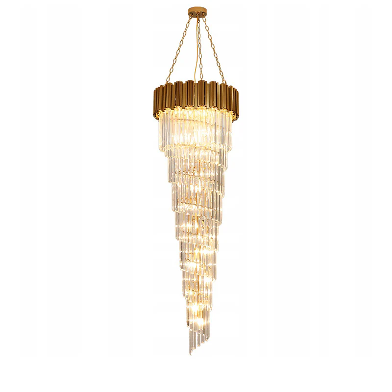 WOMO Gold Cascading Crystal Chandelier-WM2185d - Image 19