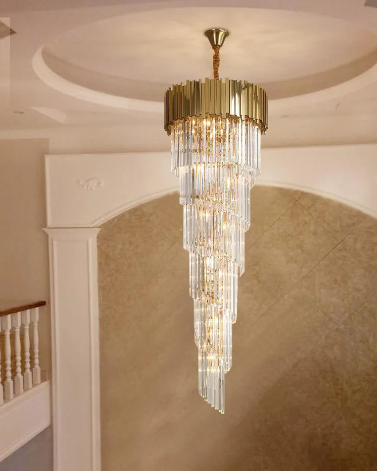 WOMO Gold Cascading Crystal Chandelier-WM2185d - Image 4