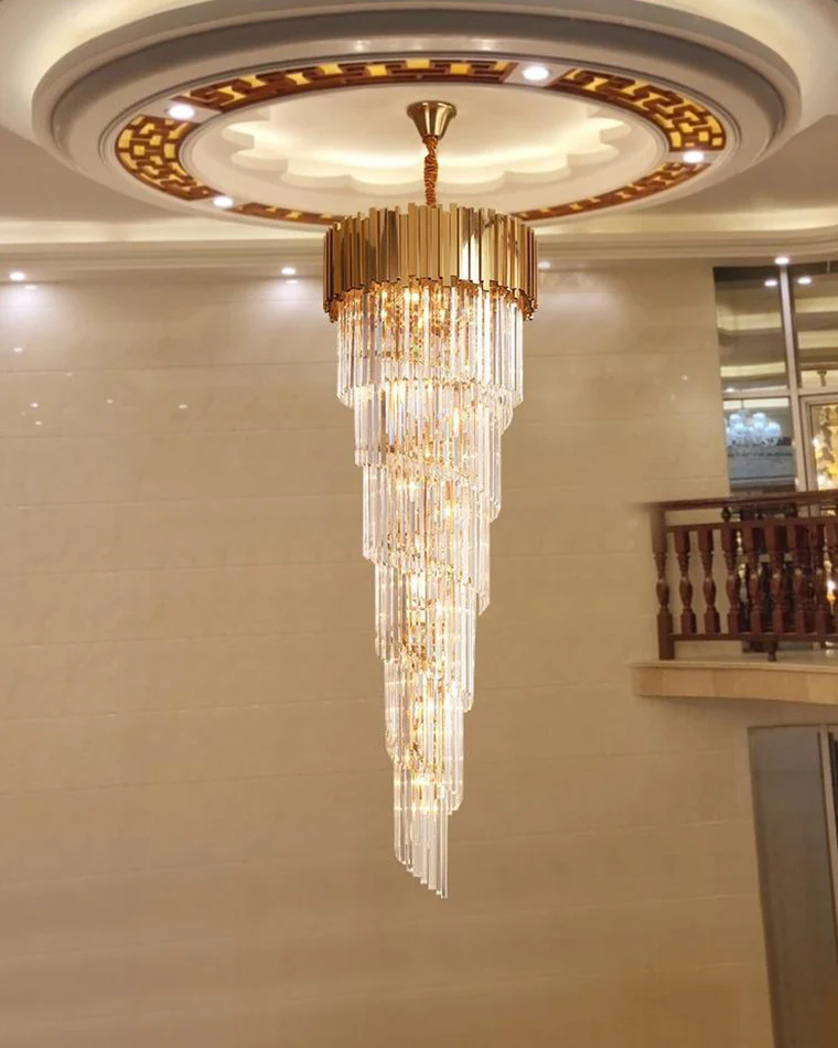 WOMO Gold Cascading Crystal Chandelier-WM2185d - Image 5