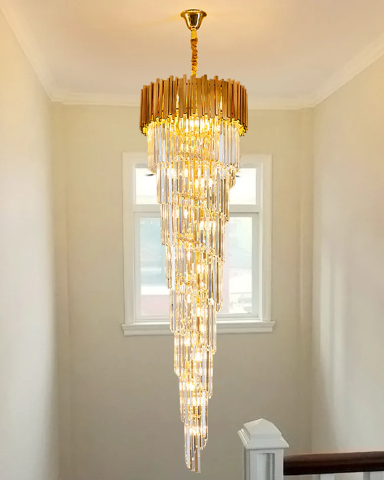 WOMO Gold Cascading Crystal Chandelier-WM2185d - Image 6