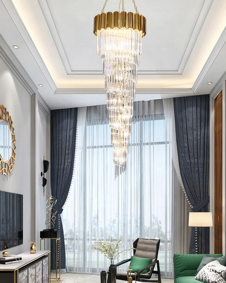 WOMO Gold Cascading Crystal Chandelier-WM2185d - Image 8
