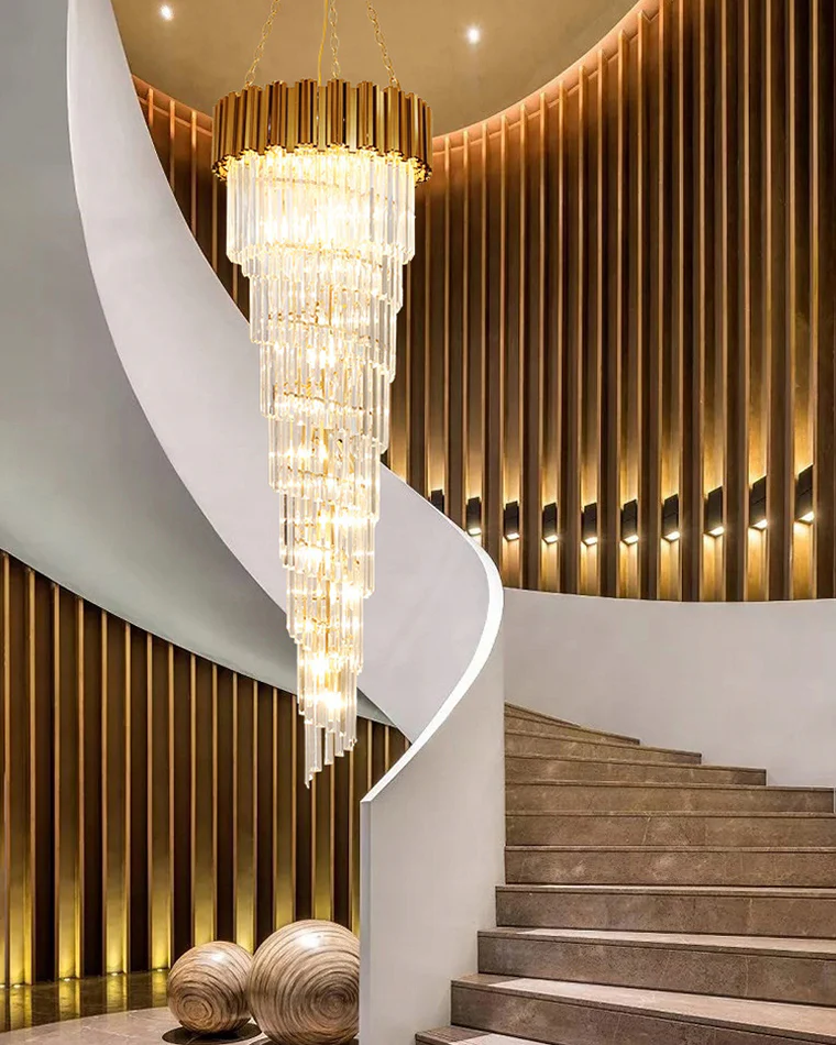 WOMO Gold Cascading Crystal Chandelier-WM2185d - Image 9