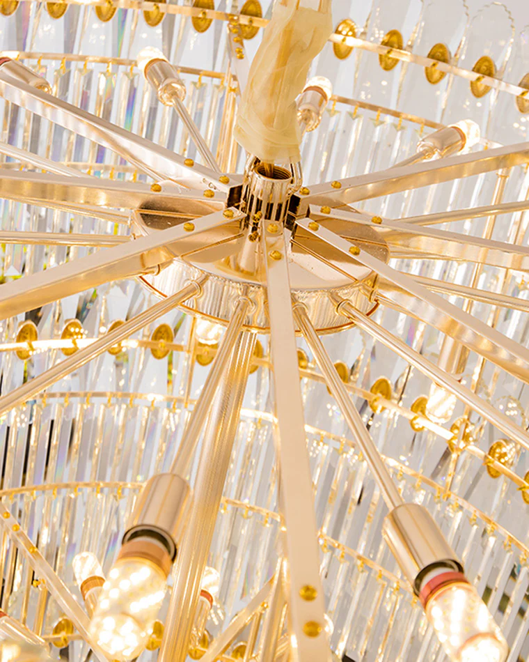 WOMO Tiered Tapered Gold Crystal Chandelier-WM2533 - Image 15