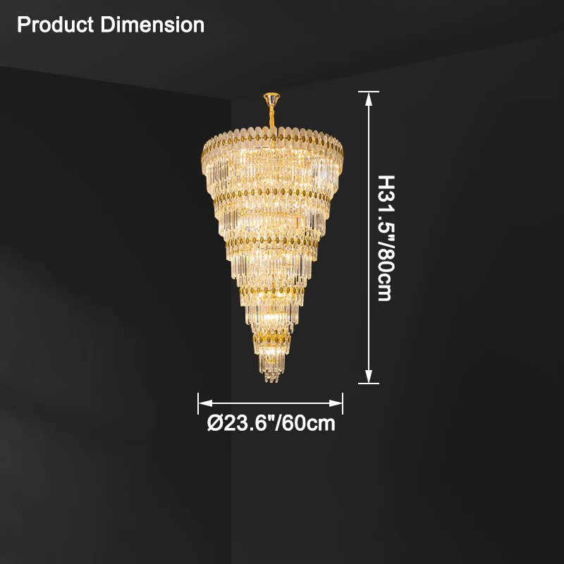 WOMO Tiered Tapered Gold Crystal Chandelier-WM2533 - Image 17