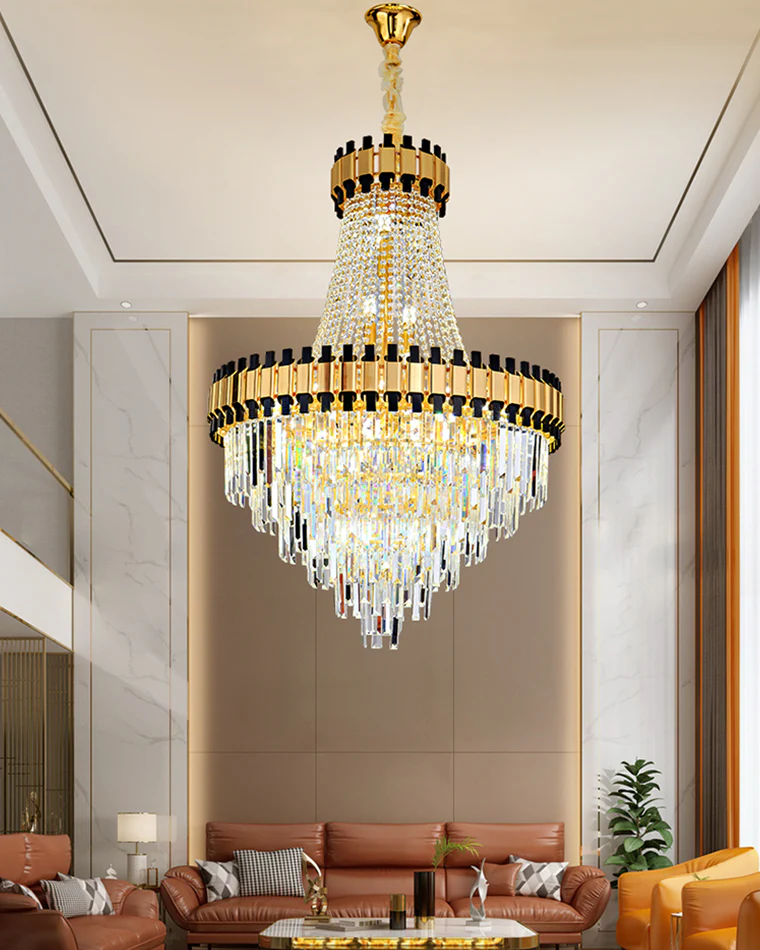 WOMO Tiered Gold Crystal Chandelier-WM2745 - Image 13