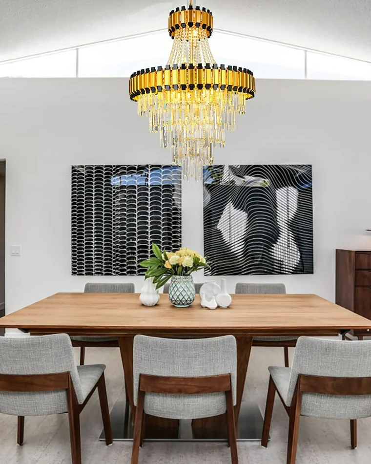 WOMO Tiered Gold Crystal Chandelier-WM2745 - Image 18