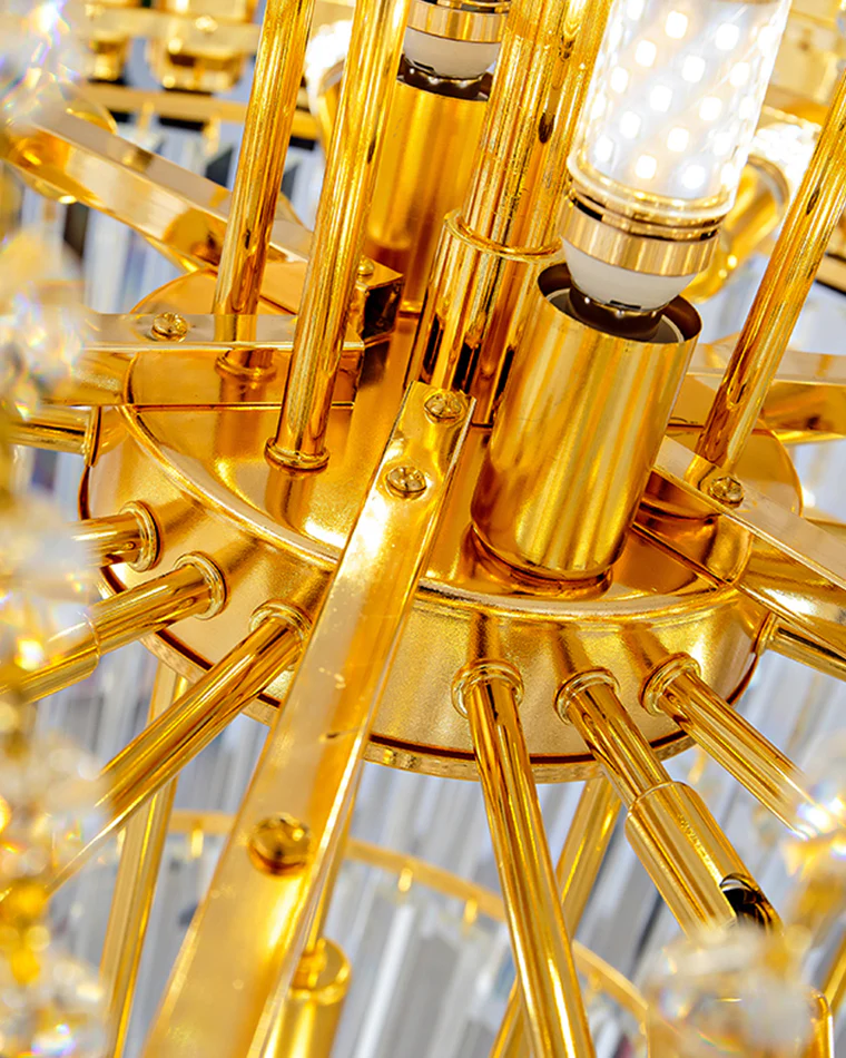 WOMO Tiered Gold Crystal Chandelier-WM2745 - Image 20
