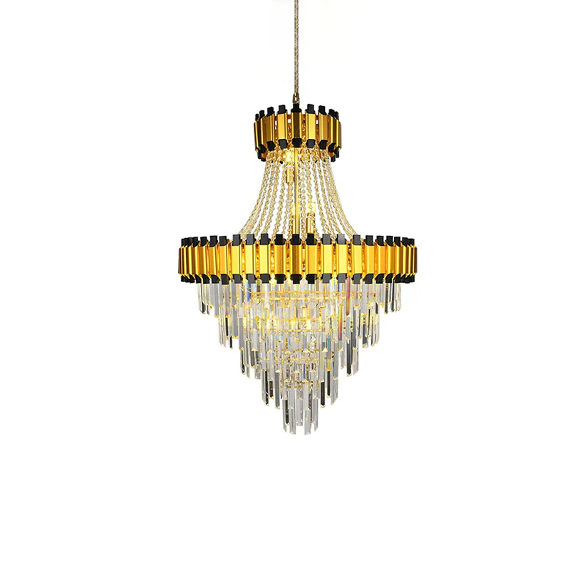 WOMO Tiered Gold Crystal Chandelier-WM2745 - Image 23