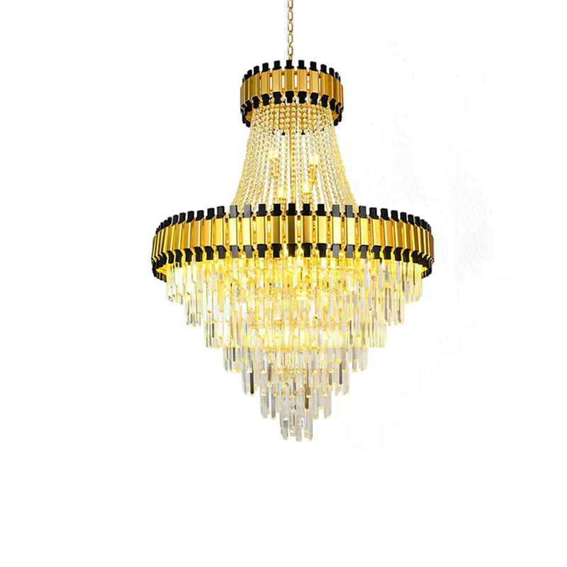 WOMO Tiered Gold Crystal Chandelier-WM2745 - Image 27