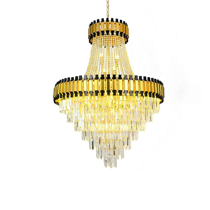 WOMO Tiered Gold Crystal Chandelier-WM2745 - Image 29