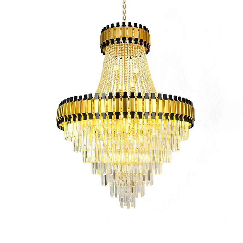 WOMO Tiered Gold Crystal Chandelier-WM2745 - Image 31