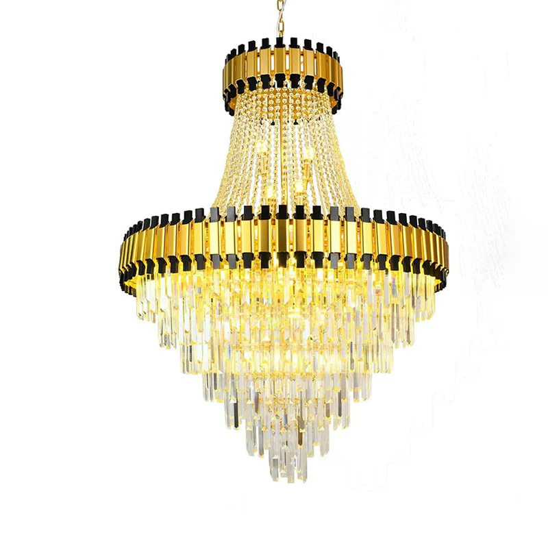 WOMO Tiered Gold Crystal Chandelier-WM2745 - Image 33
