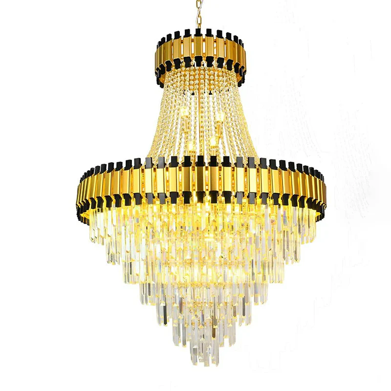 WOMO Tiered Gold Crystal Chandelier-WM2745 - Image 35