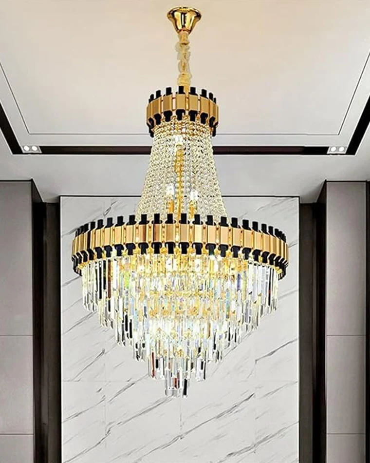 WOMO Tiered Gold Crystal Chandelier-WM2745 - Image 4