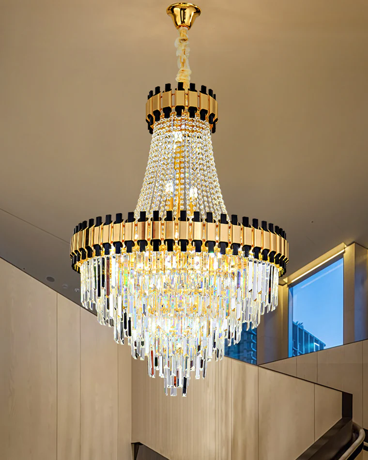 WOMO Tiered Gold Crystal Chandelier-WM2745 - Image 5
