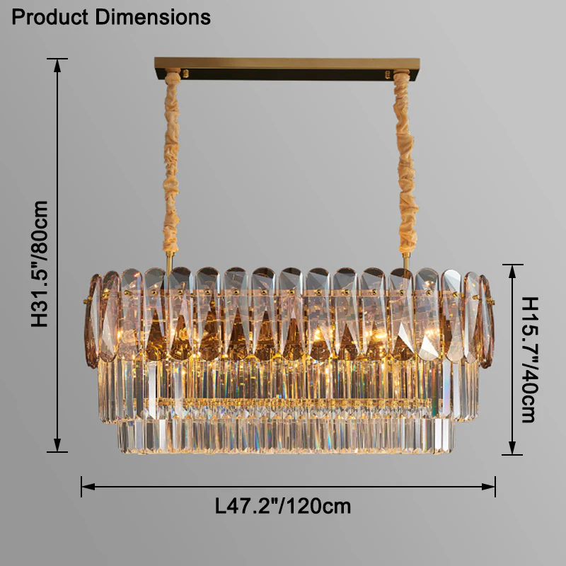 WOMO Tiered Linear Crystal Chandelier-WM2543 - Image 20