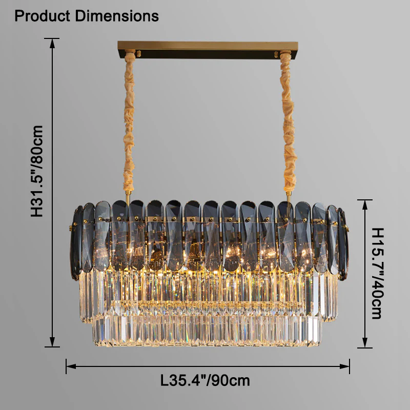 WOMO Tiered Linear Crystal Chandelier-WM2543 - Image 22