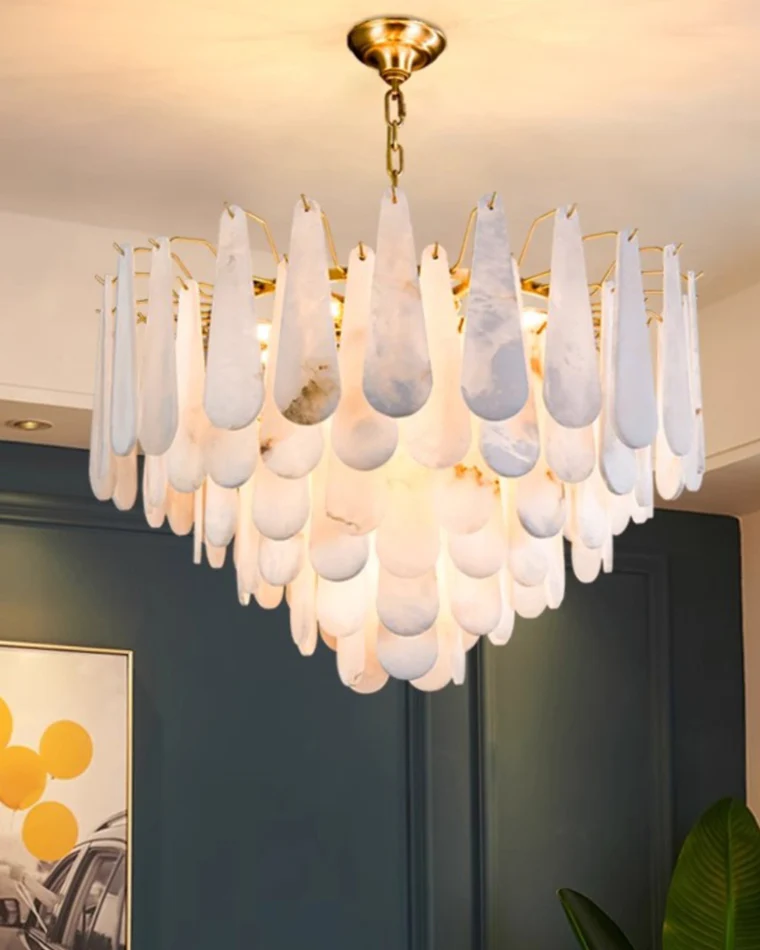 WOMO Tiered Raindrop Alabaster Chandelier-WM2395 - Image 10