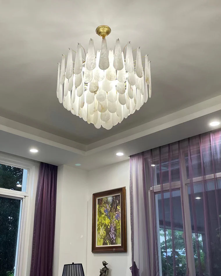 WOMO Tiered Raindrop Alabaster Chandelier-WM2395 - Image 16