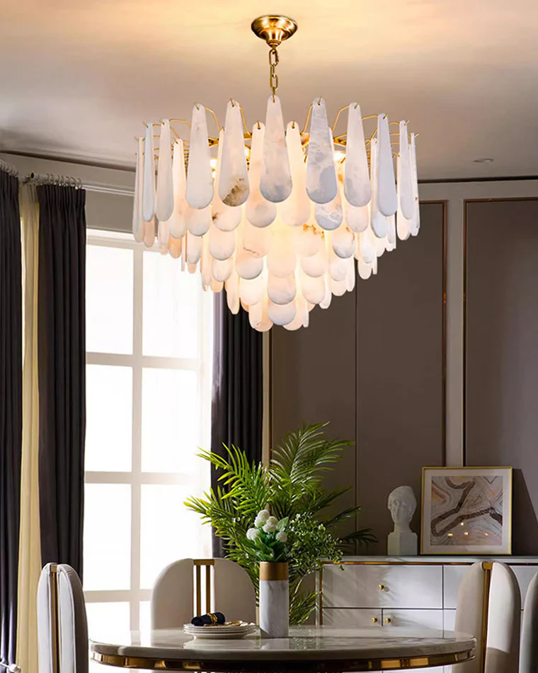 WOMO Tiered Raindrop Alabaster Chandelier-WM2395 - Image 18