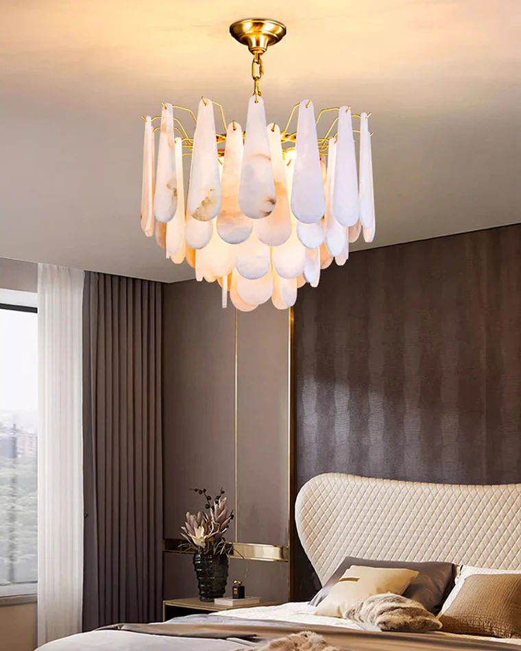 WOMO Tiered Raindrop Alabaster Chandelier-WM2395 - Image 19