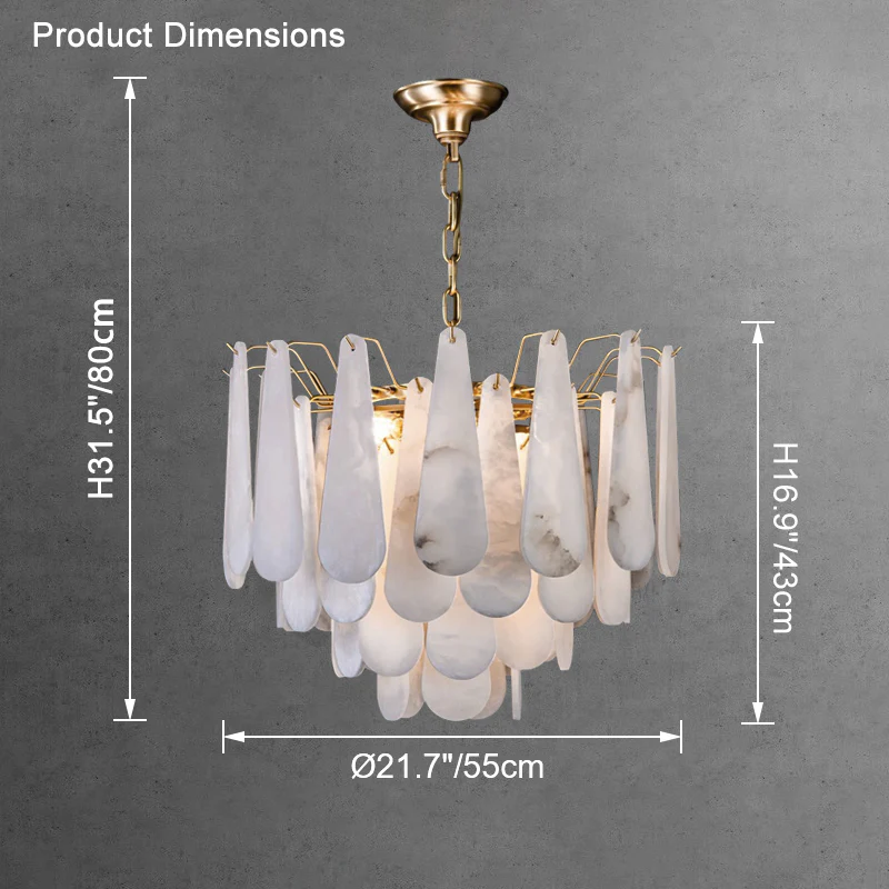 WOMO Tiered Raindrop Alabaster Chandelier-WM2395 - Image 26