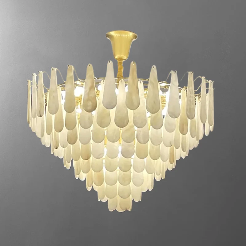 WOMO Tiered Raindrop Alabaster Chandelier-WM2395 - Image 29