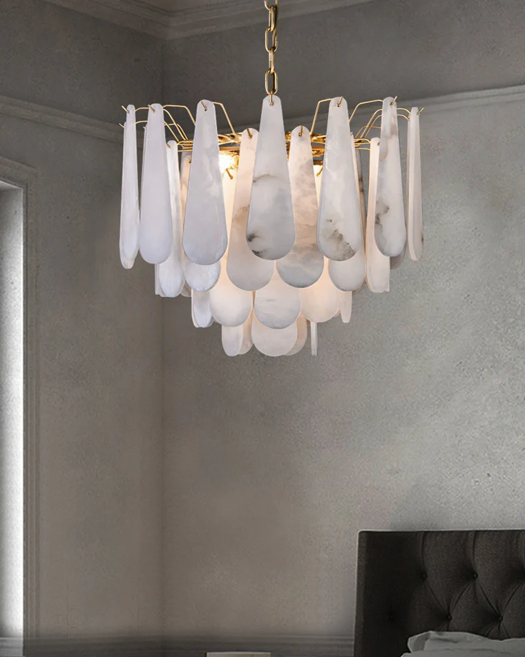 WOMO Tiered Raindrop Alabaster Chandelier-WM2395 - Image 3