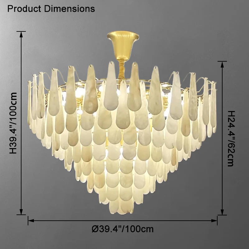 WOMO Tiered Raindrop Alabaster Chandelier-WM2395 - Image 30