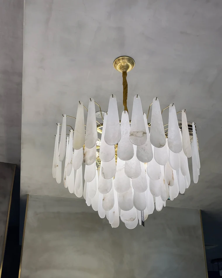 WOMO Tiered Raindrop Alabaster Chandelier-WM2395 - Image 4