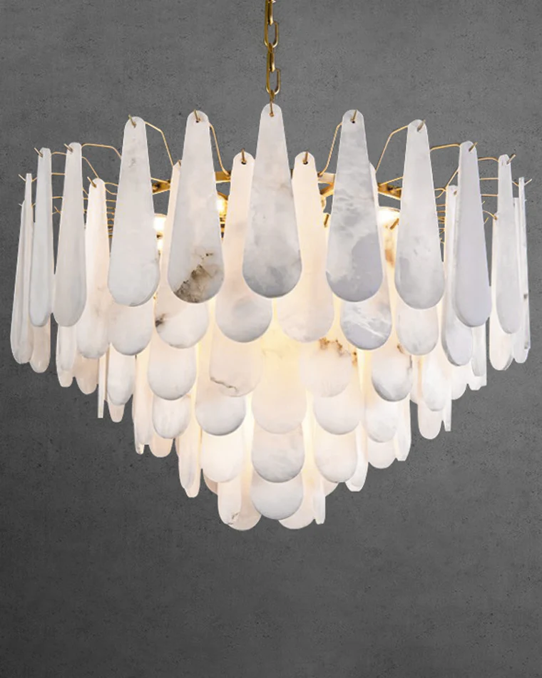 WOMO Tiered Raindrop Alabaster Chandelier-WM2395 - Image 5