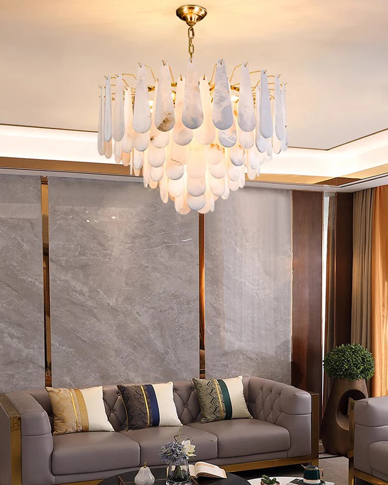 WOMO Tiered Raindrop Alabaster Chandelier-WM2395 - Image 8