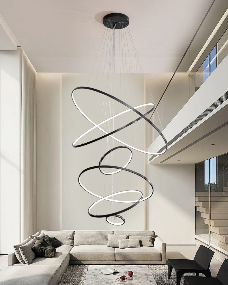 WOMO Black Tiered Circular Led Chandelier-WM2652 - Image 3