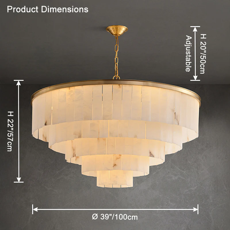WOMO Tiered Round Alabaster Chandelier-WM2853 - Image 13
