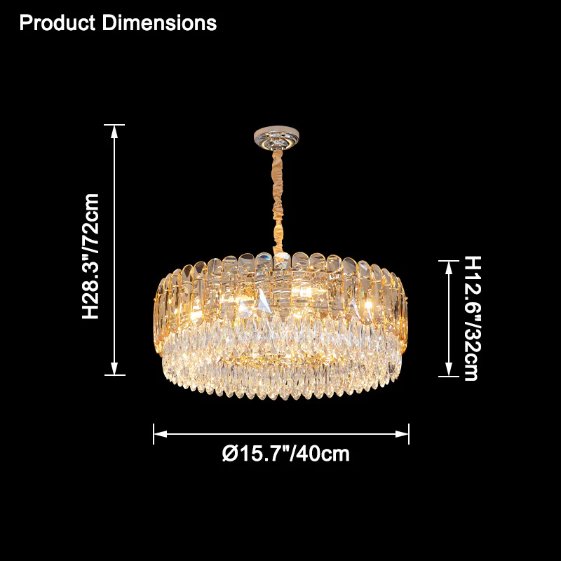 WOMO Tiered Round Crystal Chandelier-WM2542 - Image 21