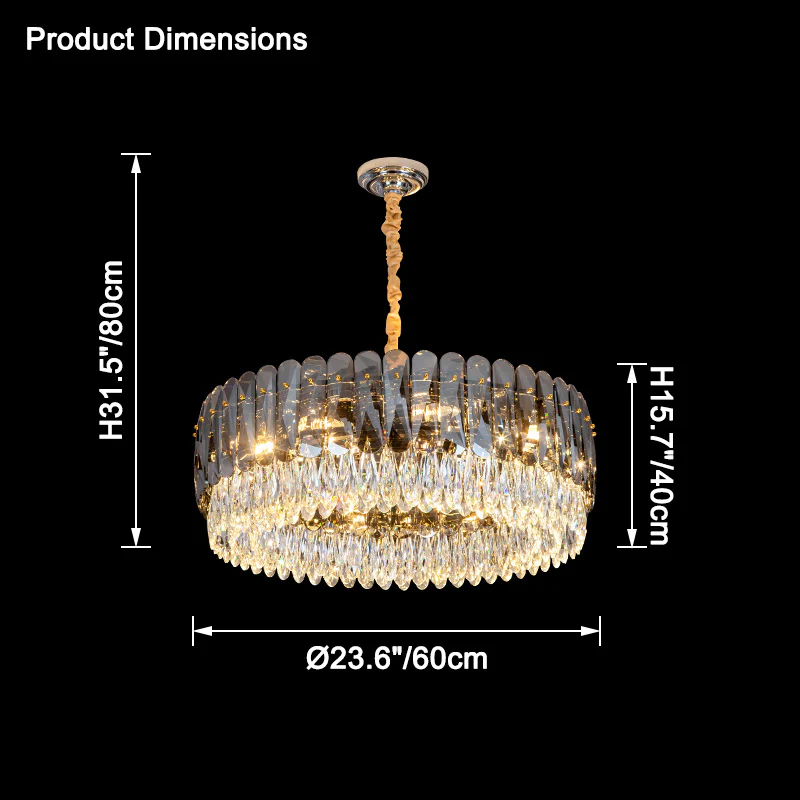 WOMO Tiered Round Crystal Chandelier-WM2542 - Image 31