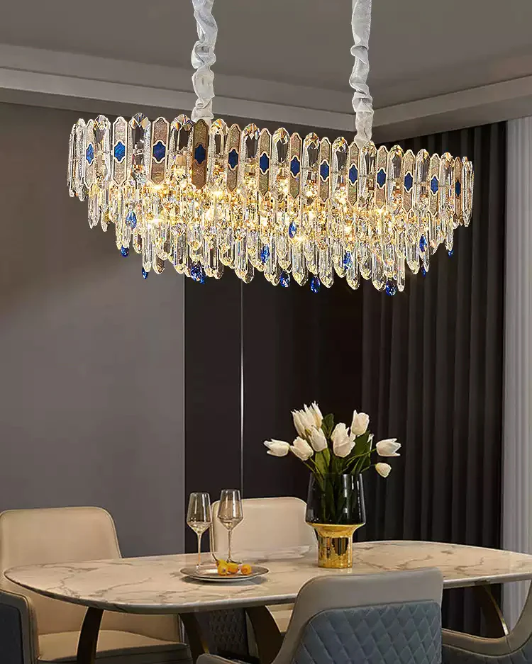 WOMO Tiered Round/Oval Crystal Chandelier-WM3030 - Image 7