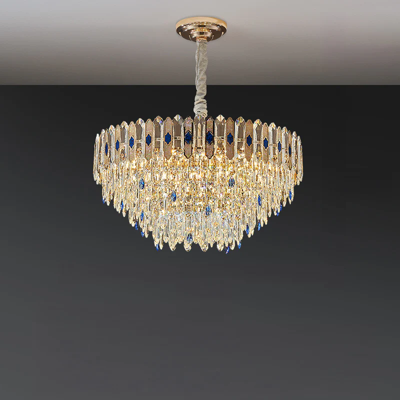 WOMO Tiered Round/Oval Crystal Chandelier-WM3030 - Image 9