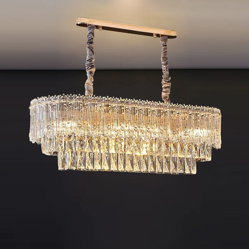 WOMO Tiered Round/Oval Crystal Chandelier-WM3039 - Image 15